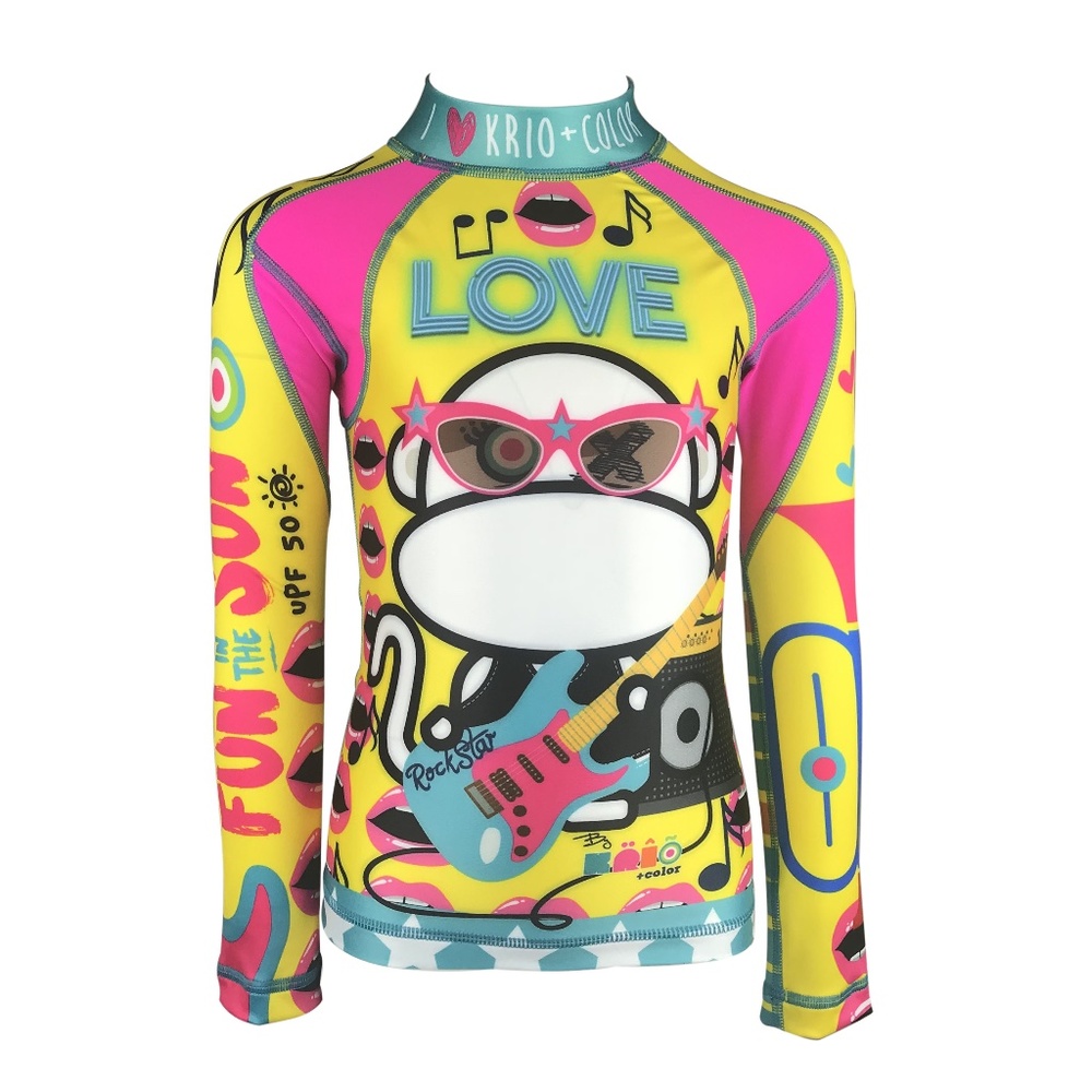 Krio Color Long Sleeve Swimwear with a Zipper